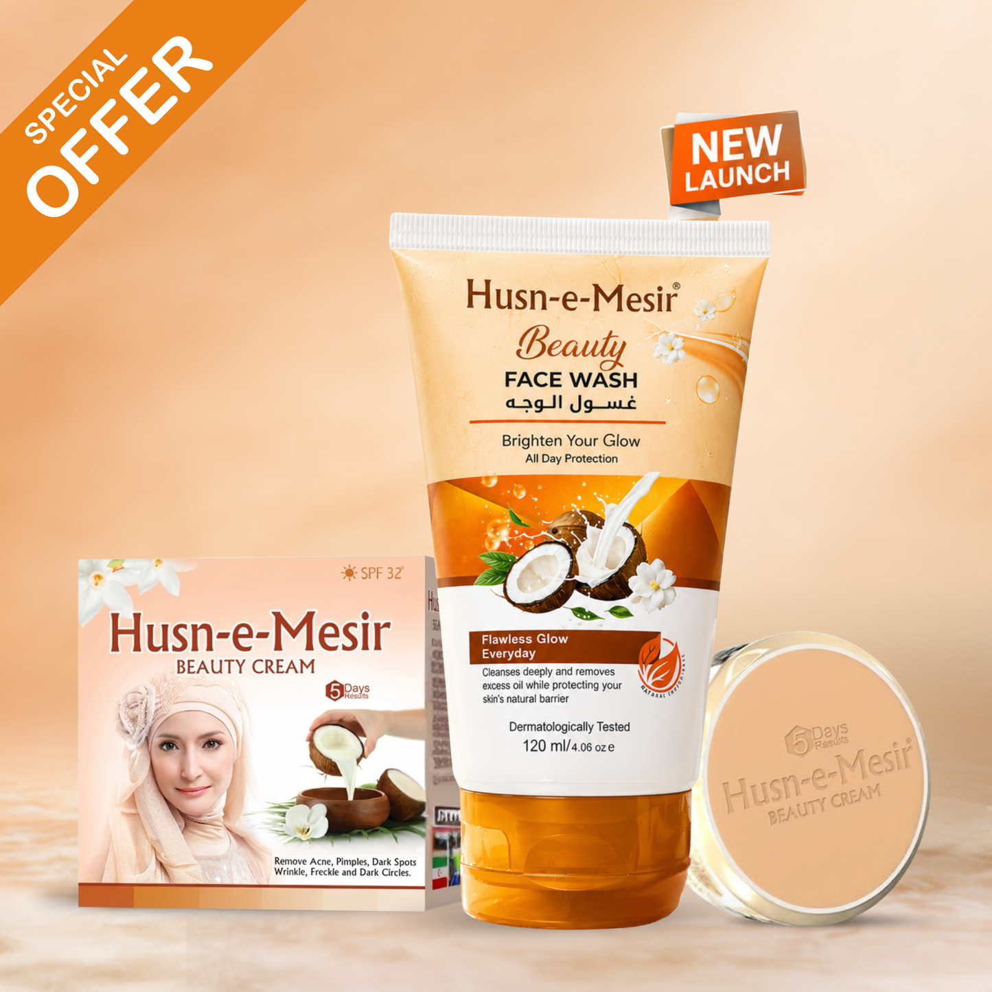 Husn-e-Mesir Beauty Cream + Beauty Face Wash